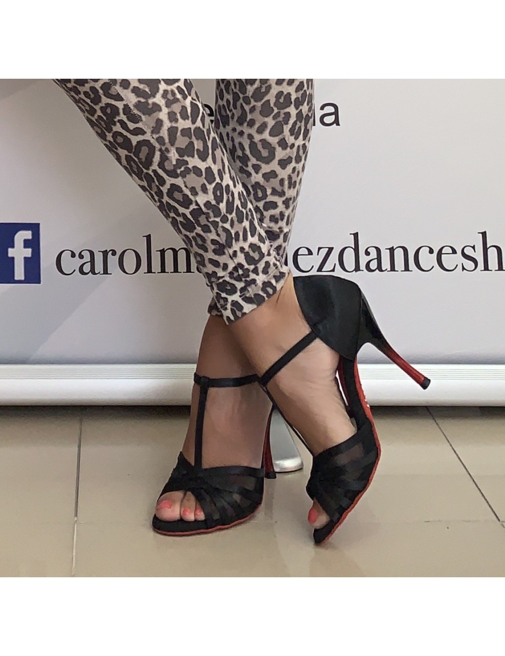 Zapatos de baile latino de tacón alto para mujer, calzado
