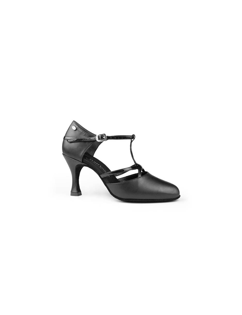 Zapatos de baile port dance mujer negros 7 cm salsa i bachata